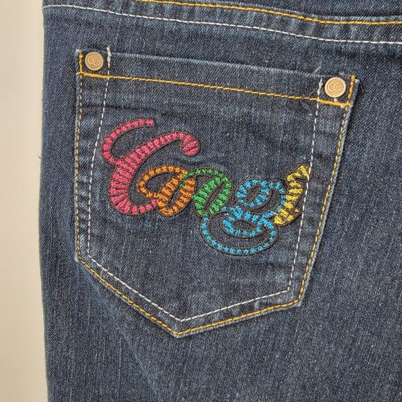 Coogi Jeans Junior 7/8 Embroidered Logo Rainbow Pocket 32x31 Stretch Vintage - Picture 5 of 11